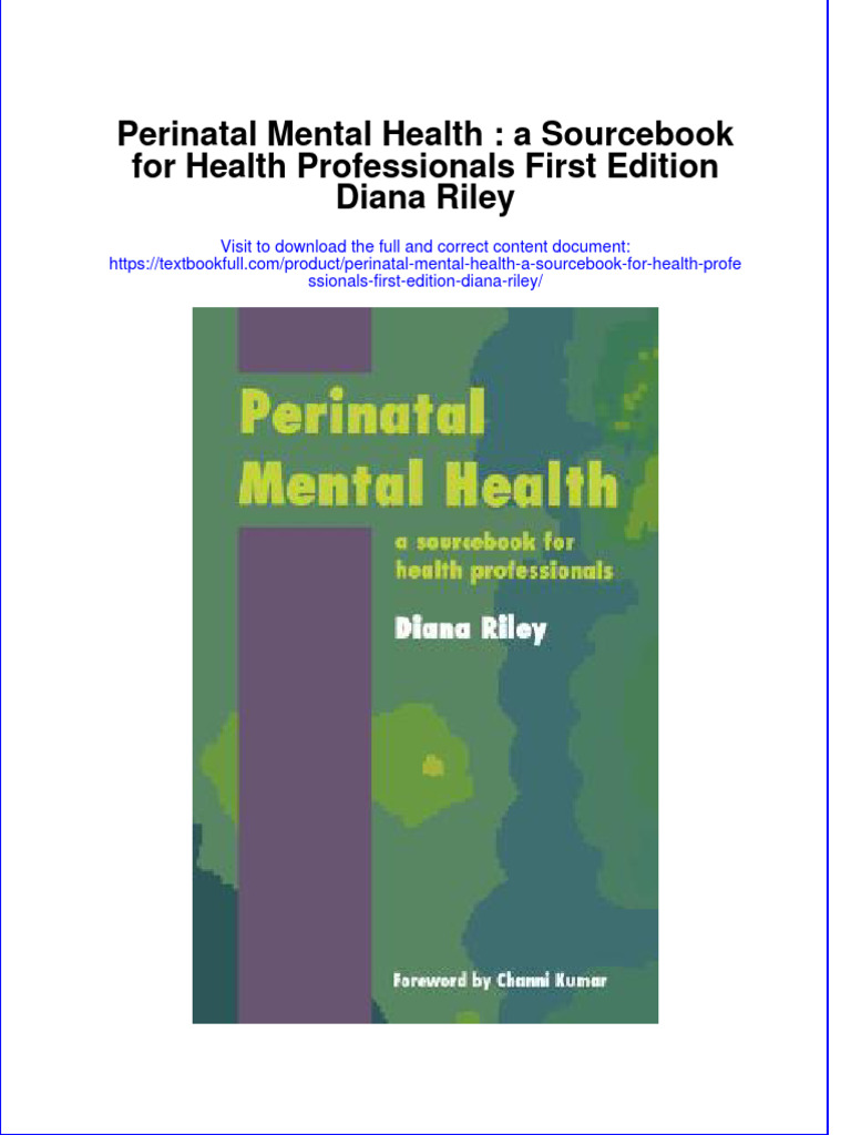 Textbook Perinatal Mental Health A Sourcfor Health Professionals First ...