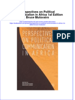 Textbook Perspectives On Political Communication in Africa 1St Edition Bruce Mutsvairo Ebook All Chapter PDF