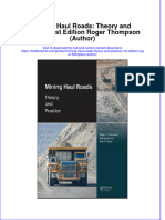 Download pdf Mining Haul Roads Theory And Practice 1St Edition Roger Thompson Author ebook full chapter 