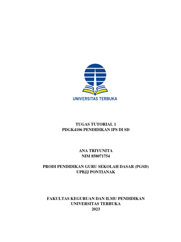 Tugas Tutorial IPS SD Kelas 1 | PDF