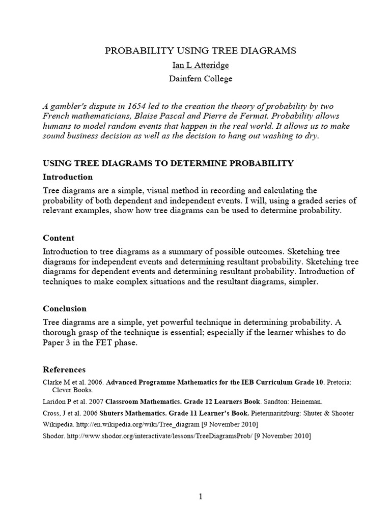Probability with Tree Diagrams | PDF | Quartile | Mathematics