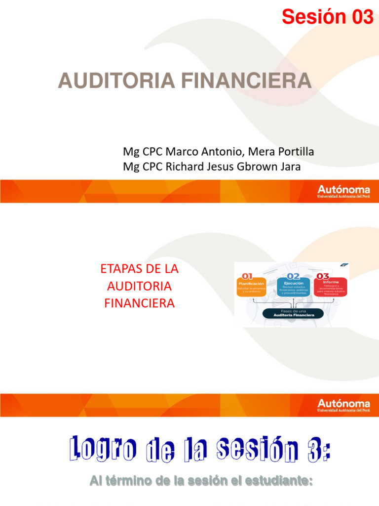 Semana 03 Etapas de La Auditoria Financiera | PDF