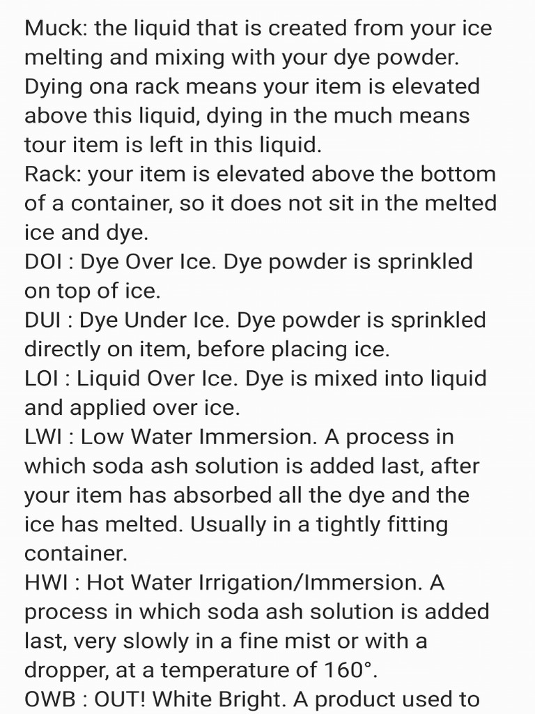 Ice Dye Acronyms | PDF