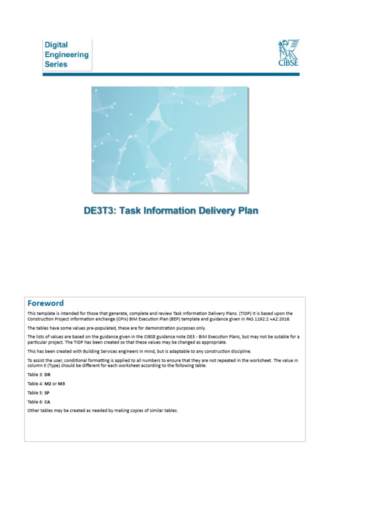 Task Information Delivery Plan Template | PDF