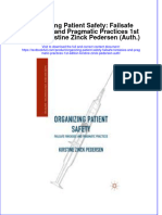 Download textbook Organizing Patient Safety Failsafe Fantasies And Pragmatic Practices 1St Edition Kirstine Zinck Pedersen Auth ebook all chapter pdf 