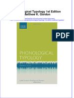 Textbook Phonological Typology 1St Edition Matthew K Gordon Ebook All Chapter PDF