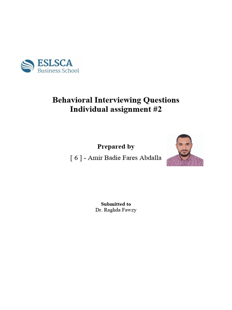Behavioral Interview Questions for Managers | PDF | Regulatory ...