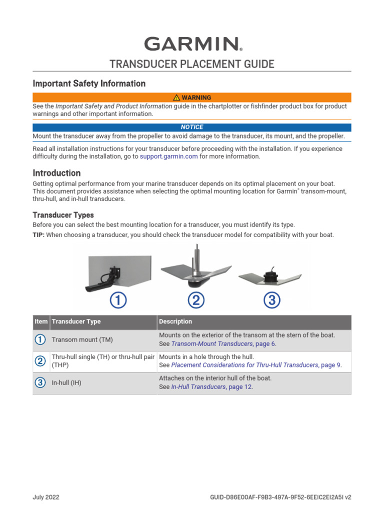 Transducer Placement Guide ENUS PDF Sonar