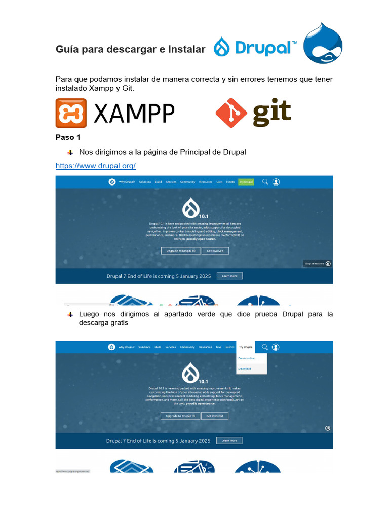 Instalación de Drupal paso a paso | PDF | Drupal | Php