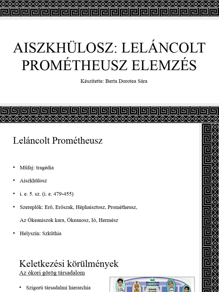 Leláncolt Prométheusz Elemzés Berta Dorotea Sára | PDF