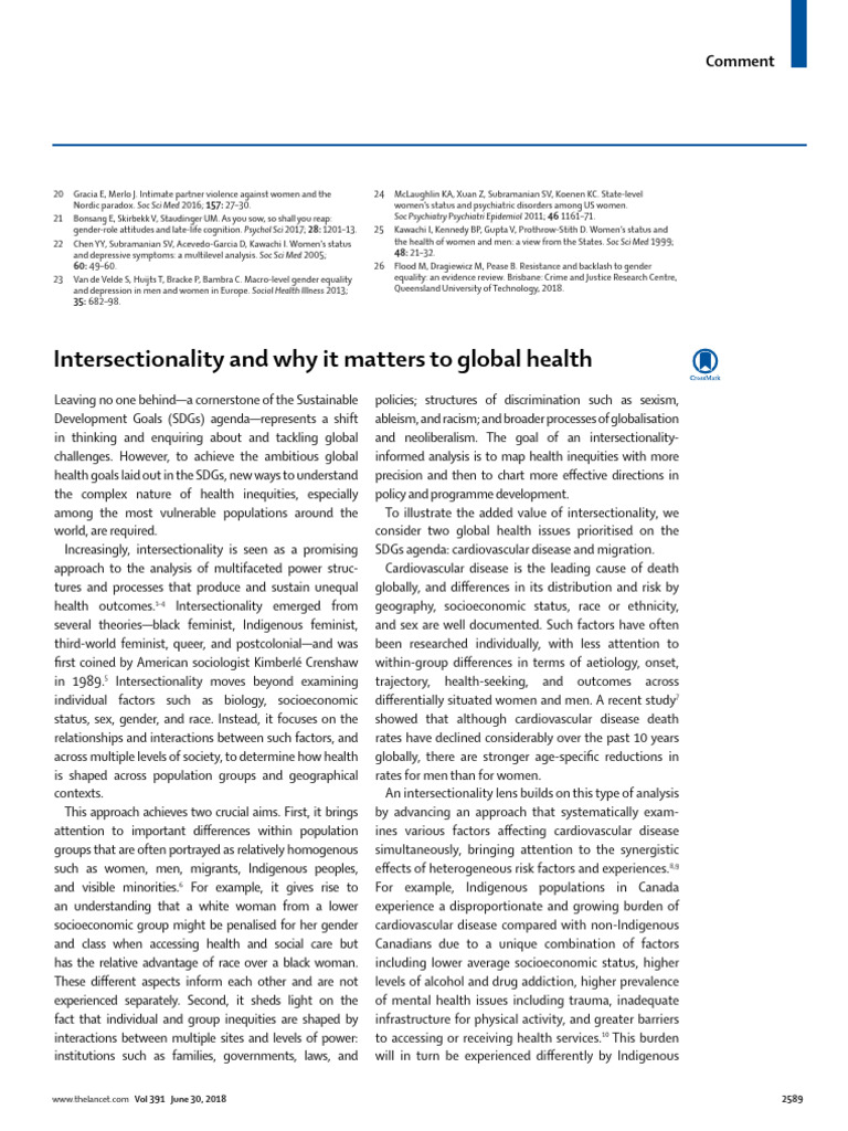Intersectionality's Impact on Global Health | PDF | Intersectionality ...