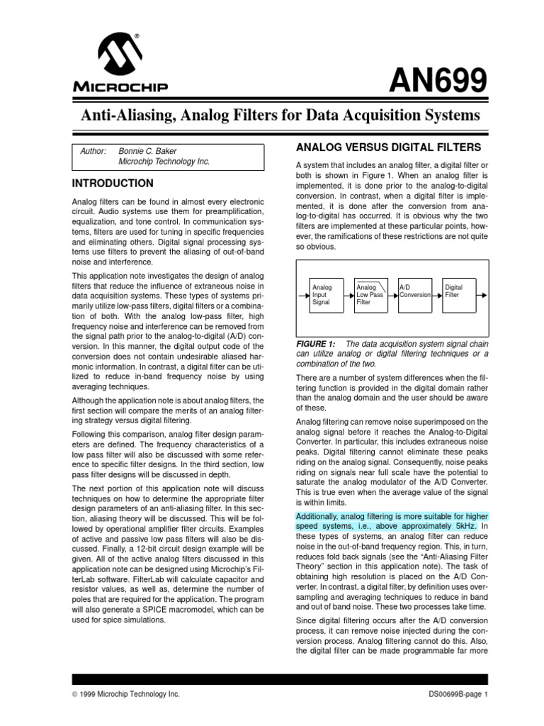 Anti-Aliasing, Analog Filters For Data Acquisition Systems | PDF ...