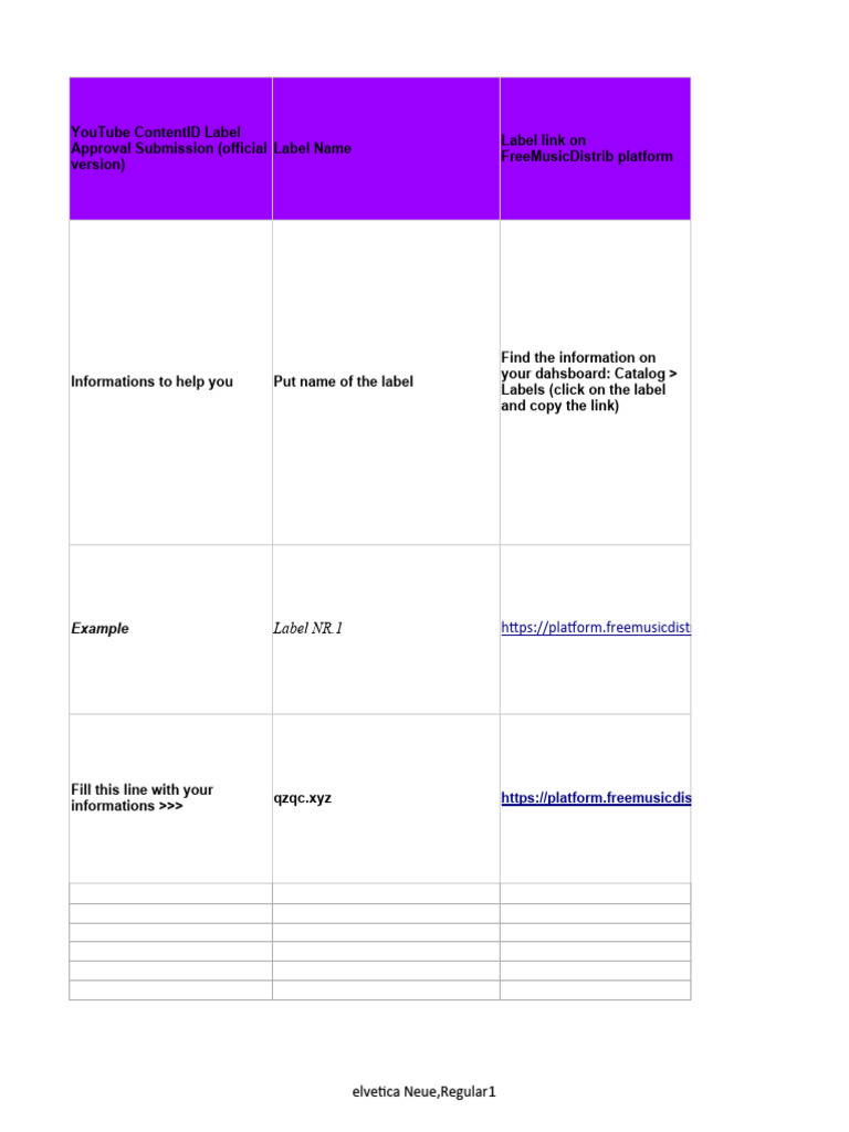 Updated freemusicdistrib youtube content id label approval submission