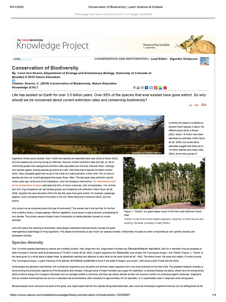 Conservation of Biodiversity Explained | PDF | Ecosystem | Biodiversity