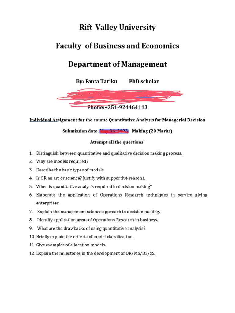 Assignment Quantitative For Sec C Pdf Quantitative Research