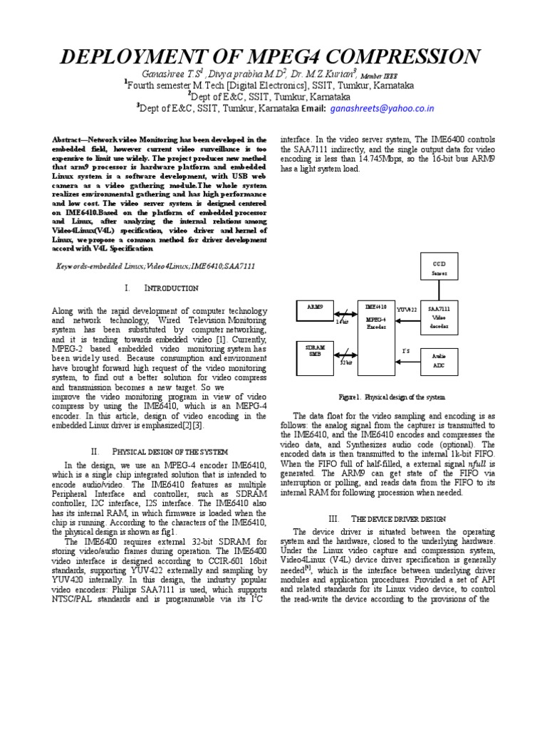 Deployment of Mpeg4 Compression | PDF | Arm Architecture | Video