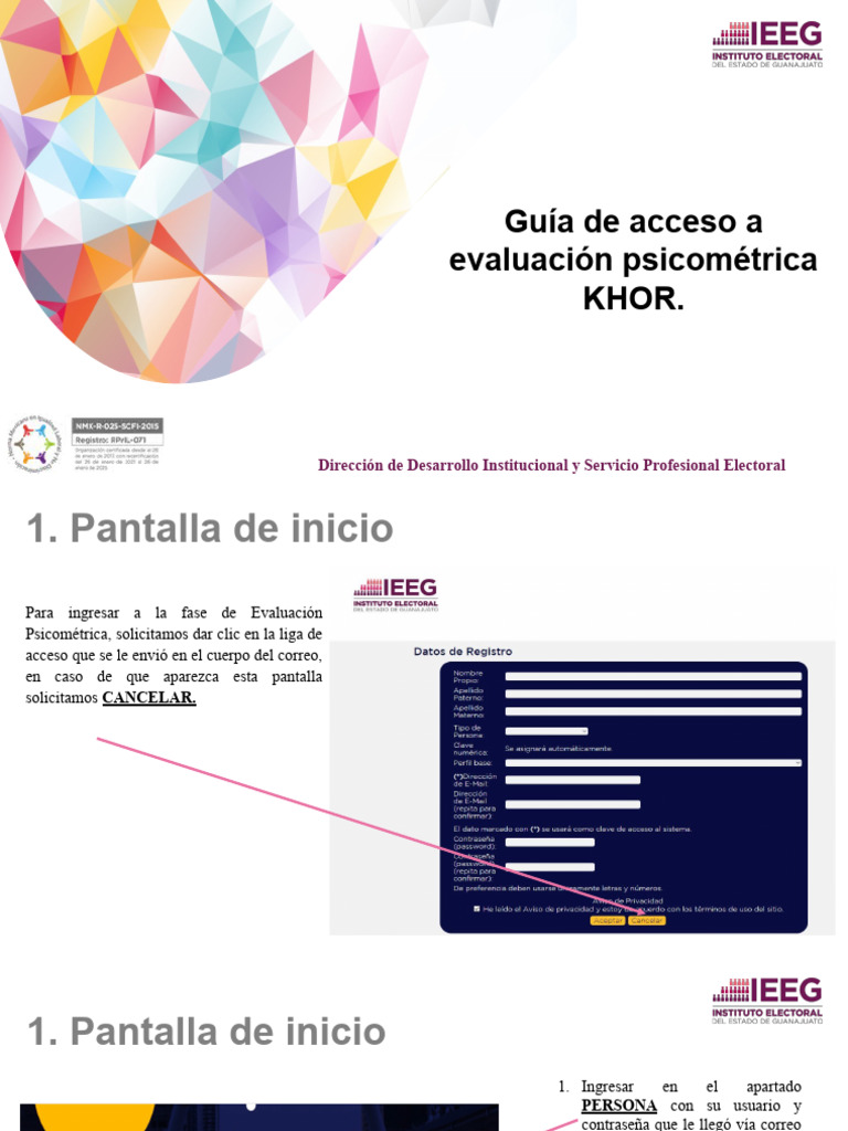 Guía para Evaluación Psicométrica KHOR | PDF