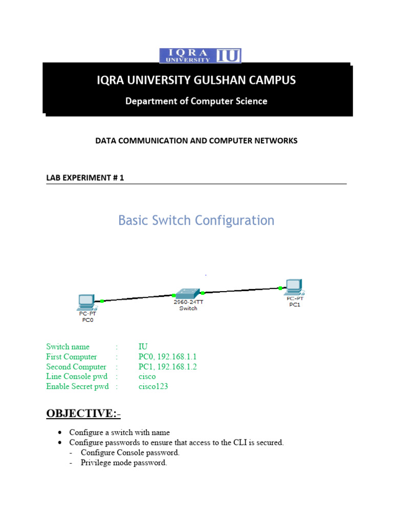DCCN - Lab 1 | PDF | Password | Command Line Interface