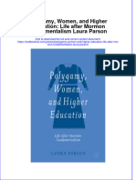 Textbook Polygamy Women and Higher Education Life After Mormon Fundamentalism Laura Parson Ebook All Chapter PDF