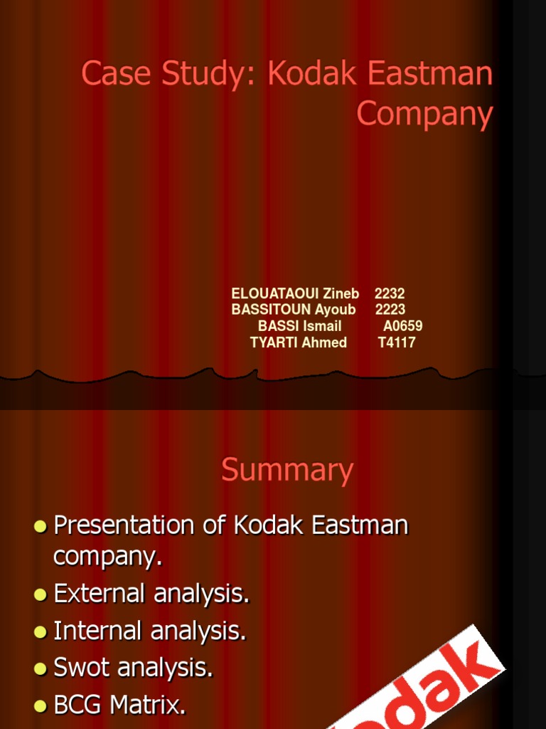 Case Study Kodak PDF Revenue Equity (Finance)