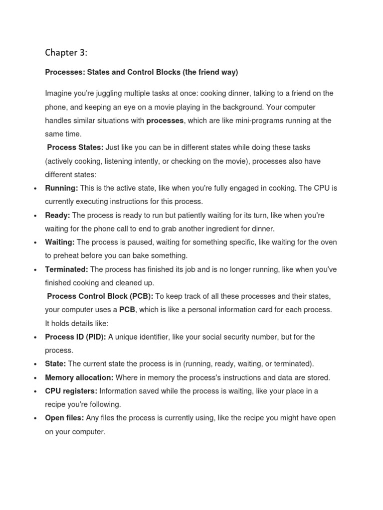 Understanding Process States and Control Blocks | PDF | Thread ...