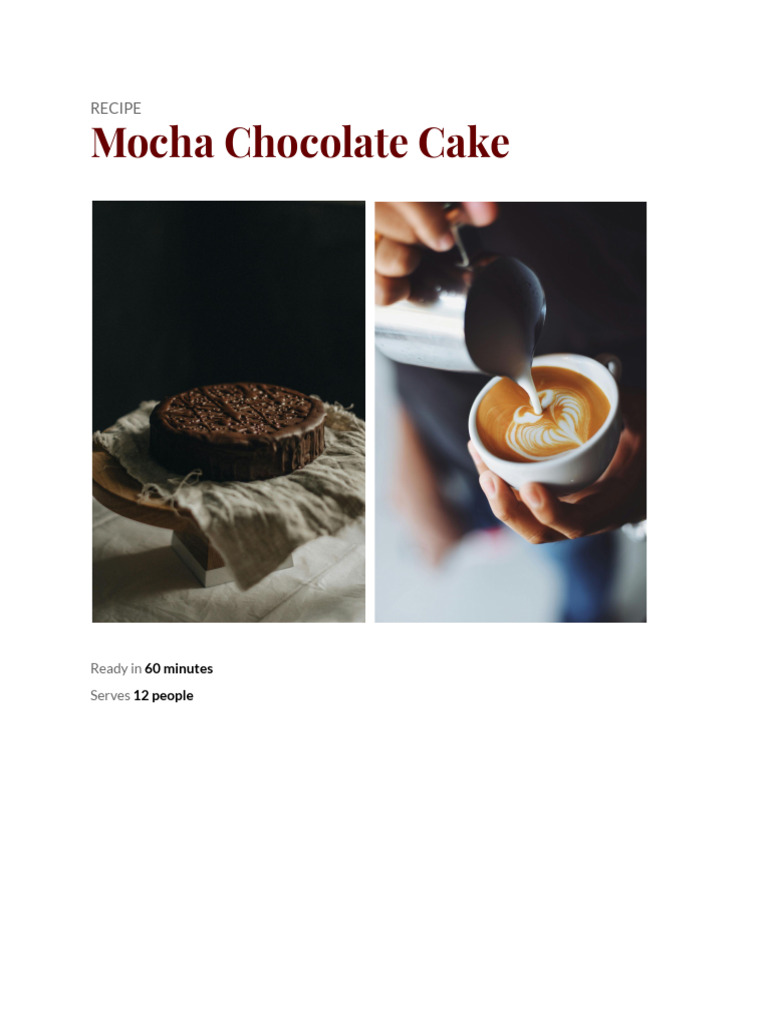 Recipe-Mocha Chocolate Cake | PDF