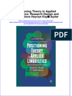 Download textbook Positioning Theory In Applied Linguistics Research Design And Applications Hayriye Kayi Aydar ebook all chapter pdf 