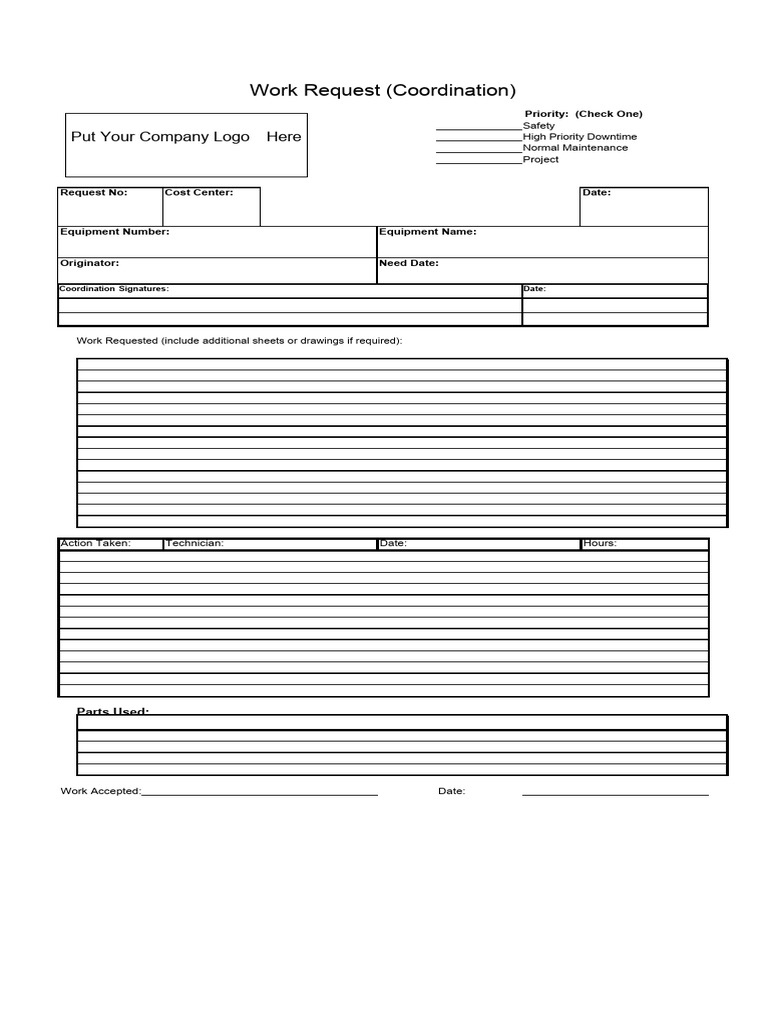 Work Request Form Template | PDF