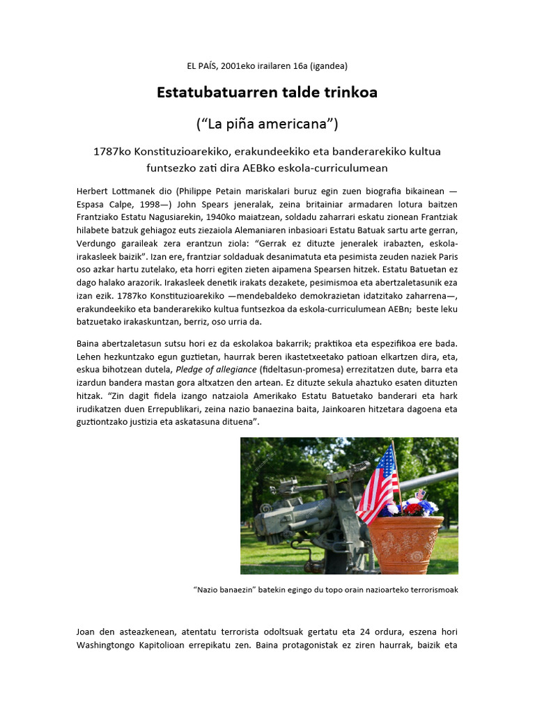 El País - Estatubatuarren Talde Trinkoa | PDF