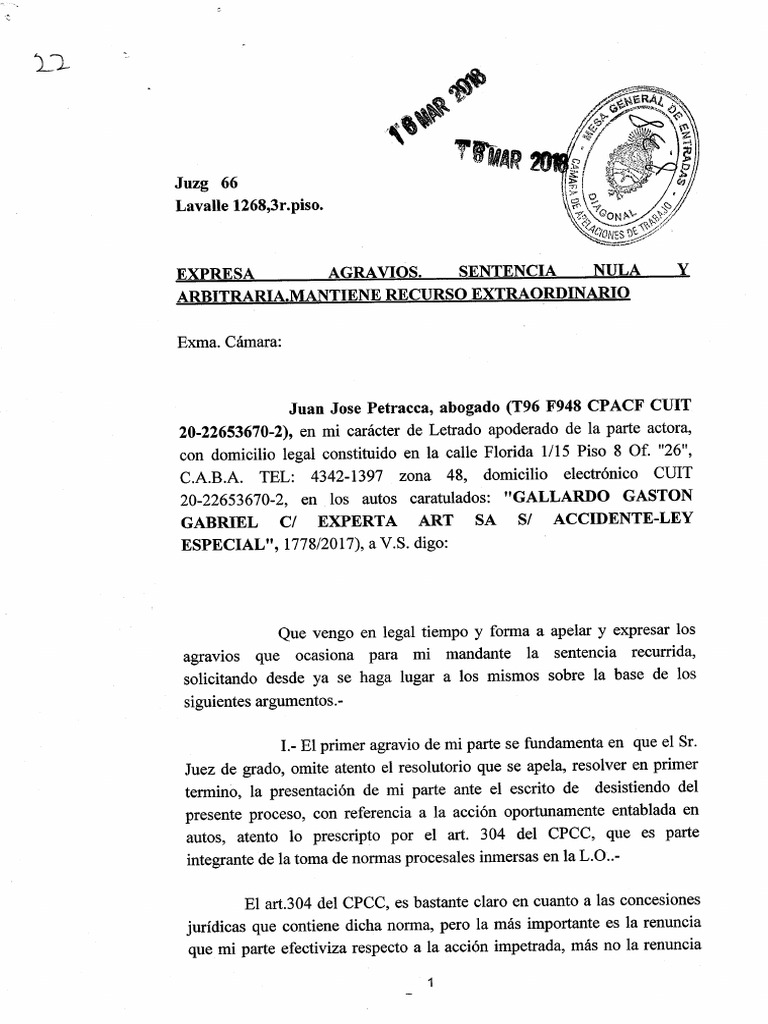Nulidad de Sentencia de Primera Por Desistimiento | PDF