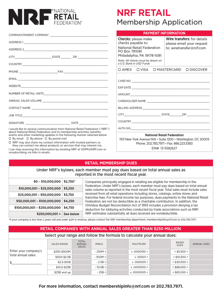 NRF Membership Dues Structure | PDF | Taxation | Taxes