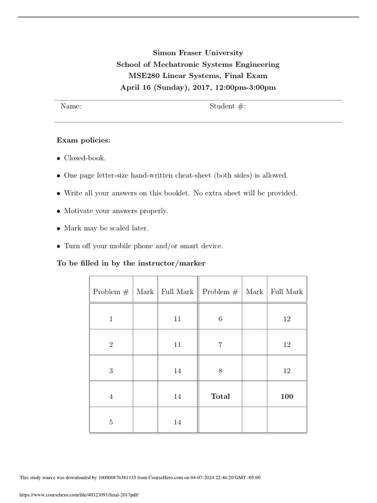 Final 2017 PDF | PDF | Signal Processing | Applied Mathematics