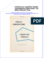 Download textbook Poetic Conventions As Cognitive Fossils Where Do Conventions Come From 1St Edition Reuven Tsur ebook all chapter pdf 