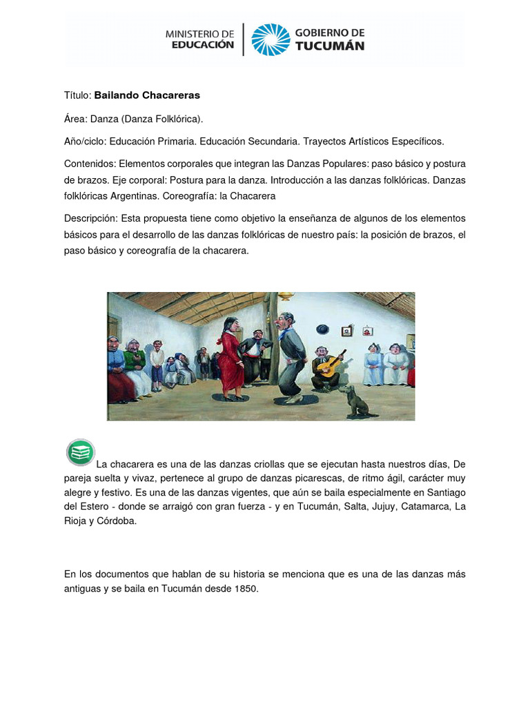 Bailando Chacareras Primario y Secundario | PDF | Bailes | Las artes ...