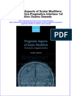 Textbook Pragmatic Aspects of Scalar Modifiers The Semantics Pragmatics Interface 1St Edition Osamu Sawada Ebook All Chapter PDF