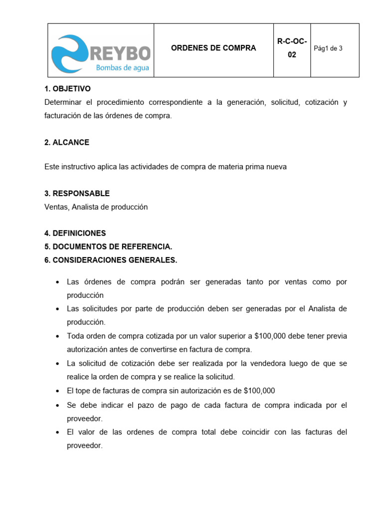 Ordenes de Compra R-C-OC-02 | PDF | Factura | Business