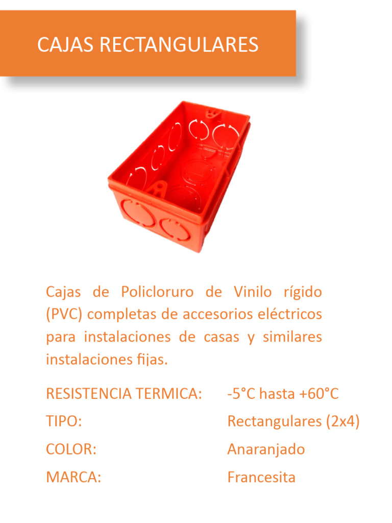 Cajas Rectangulares de PVC Anaranjadas | PDF