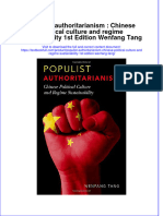 Download textbook Populist Authoritarianism Chinese Political Culture And Regime Sustainability 1St Edition Wenfang Tang ebook all chapter pdf 