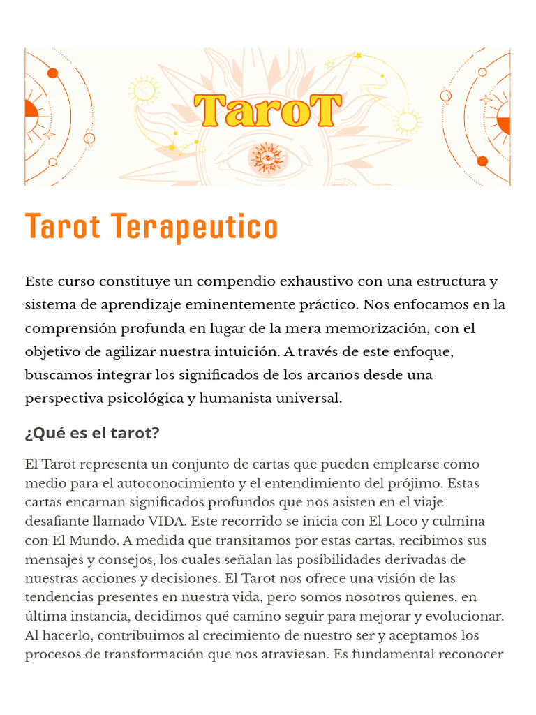 Curso de Tarot Terapéutico y Psicología | PDF | Carl Jung | Tarot