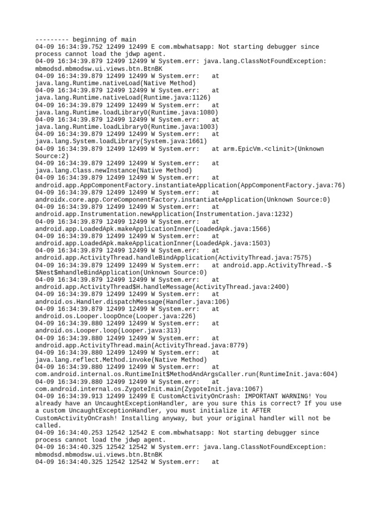 Debugging Issues in MBWhatsApp App | PDF | Java (Programming Language ...