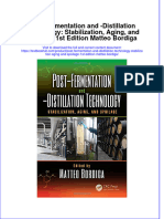 Download textbook Post Fermentation And Distillation Technology Stabilization Aging And Spoilage 1St Edition Matteo Bordiga ebook all chapter pdf 