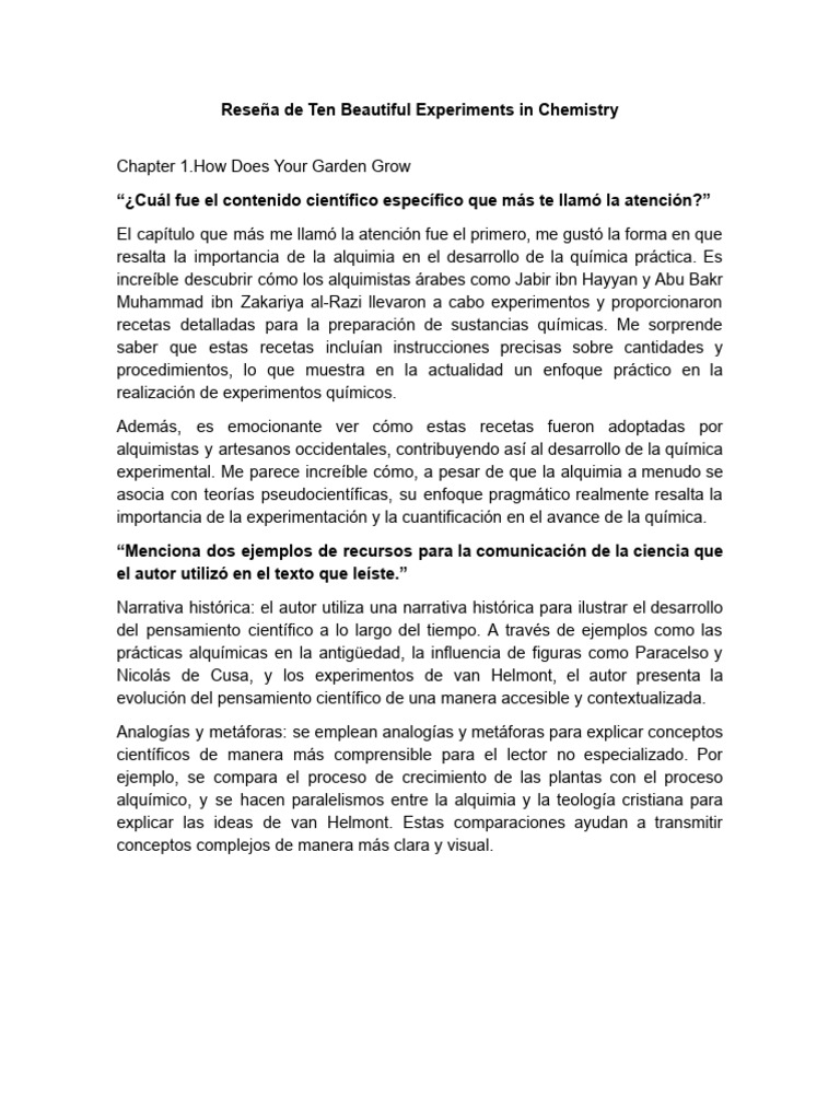Rese a de ten beautiful experiments in chemistry pdf alquimia