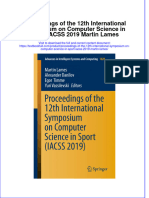 PDF Proceedings of The 12Th International Symposium On Computer Science in Sport Iacss 2019 Martin Lames Ebook Full Chapter