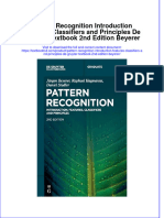 Download full chapter Pattern Recognition Introduction Features Classifiers And Principles De Gruyter Textbook 2Nd Edition Beyerer pdf docx