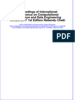 Proceedings of International Conference On Computational Intelligence and Data Engineering ICCIDE 2017 1st Edition Nabendu Chaki