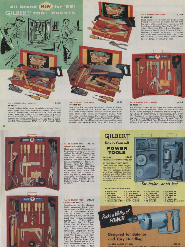 AC Gilbert Tools 1955 | PDF | Tools | Drill