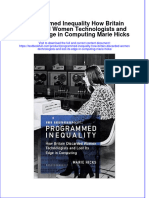 Download textbook Programmed Inequality How Britain Discarded Women Technologists And Lost Its Edge In Computing Marie Hicks ebook all chapter pdf 