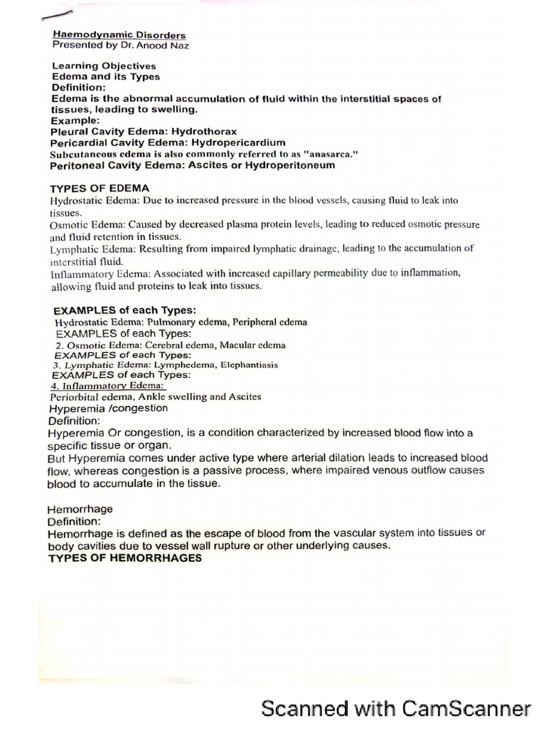 Haemodynamic Disorders | PDF