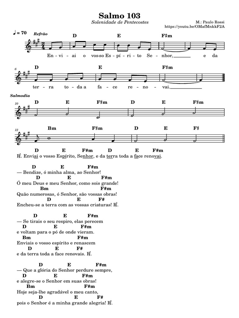 Salmo 103 (104) - Pentecostes - Ano A - Cantando Salmos | PDF | Ketuvim ...