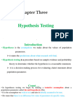 Chapter Three: hypothesis testing 